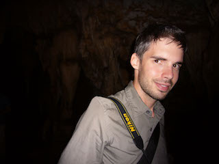 Picture of me in a cave in Africa, but you can't really tell it's in a cave